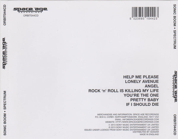 Sonic Boom - Spectrum - CD – Rolling Heads